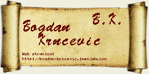 Bogdan Krnčević vizit kartica
